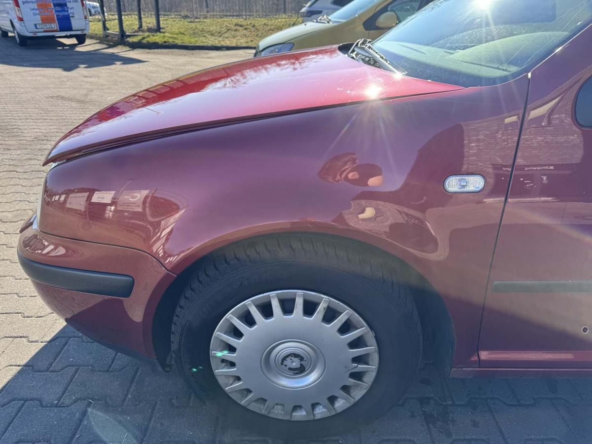 VW Golf 4 original Kotfl&uuml;gel vorn links LC3K Canyonred Bj.2000